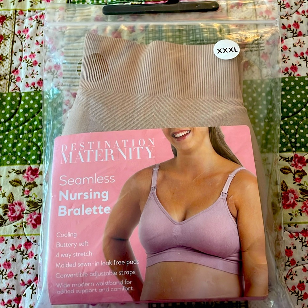 Destination Maternity Seamless Nursing Bralette Bra (Size XXXL) NEW! Light Taupe